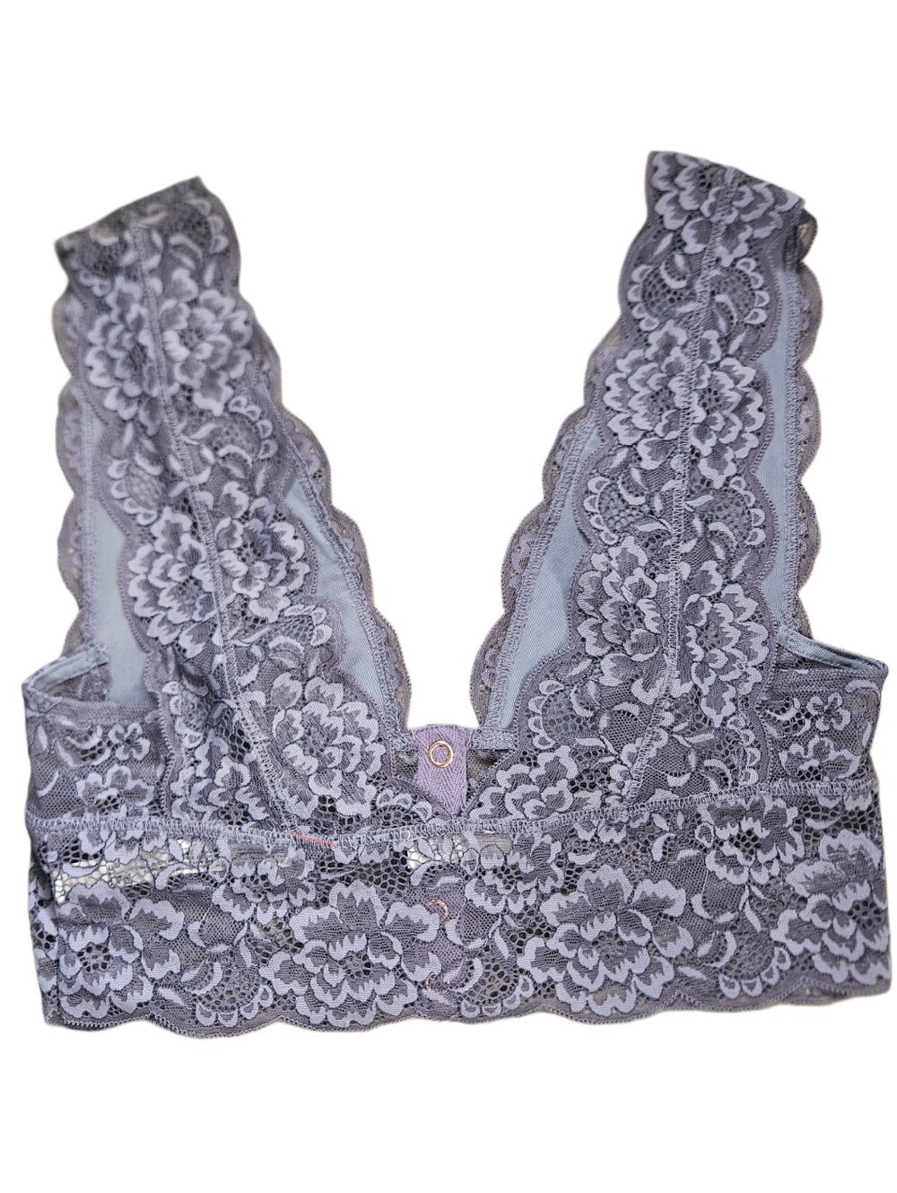 Free People Intimately Adella Longline Lace Bralette Grey S - Picture 3 of 5